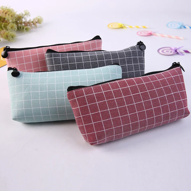 New Lattice Pencil Case Large Capacity Case Bag Creative Korean Solid Color Fabric Pen Case Pouch Box School Office Stationery
New Lattice Pencil Case Large Capacity Case Bag Creative Korean Solid Color Fabric Pen Case Pouch Box School Office Stationery