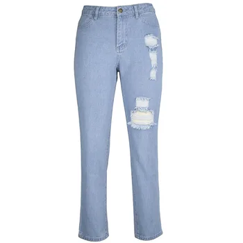 Jeans Women Spring Autumn Jeans Women Button A Woman with Ripped Fashion Women Trousers 
Jeans Women Spring Autumn Jeans Women Button A Woman with Ripped Fashion Women Trousers