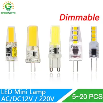 

led g4 lamp g9 led bulb 12V 220V Dimmable bulb 2835 SMD 3W 6W 9w g4 g9 led COB LED Lighting replace Halogen Spotlight Chandelier