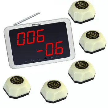 SINGCALL Wireless Buzzer System for Effective Service 5 Table Bells 1 Receiver
SINGCALL Wireless Buzzer System for Effective Service 5 Table Bells 1 Receiver