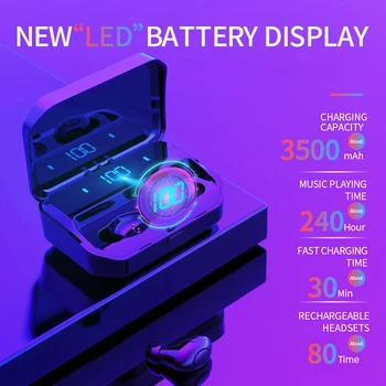 TWS Wireless Earbuds Bluetooth Earphone 5.0 LED Display Headset Stereo Sport Handsfree HiFi Sound Gaming Waterproof Earphone
TWS Wireless Earbuds Bluetooth Earphone 5.0 LED Display Headset Stereo Sport Handsfree HiFi Sound Gaming Waterproof Earphone