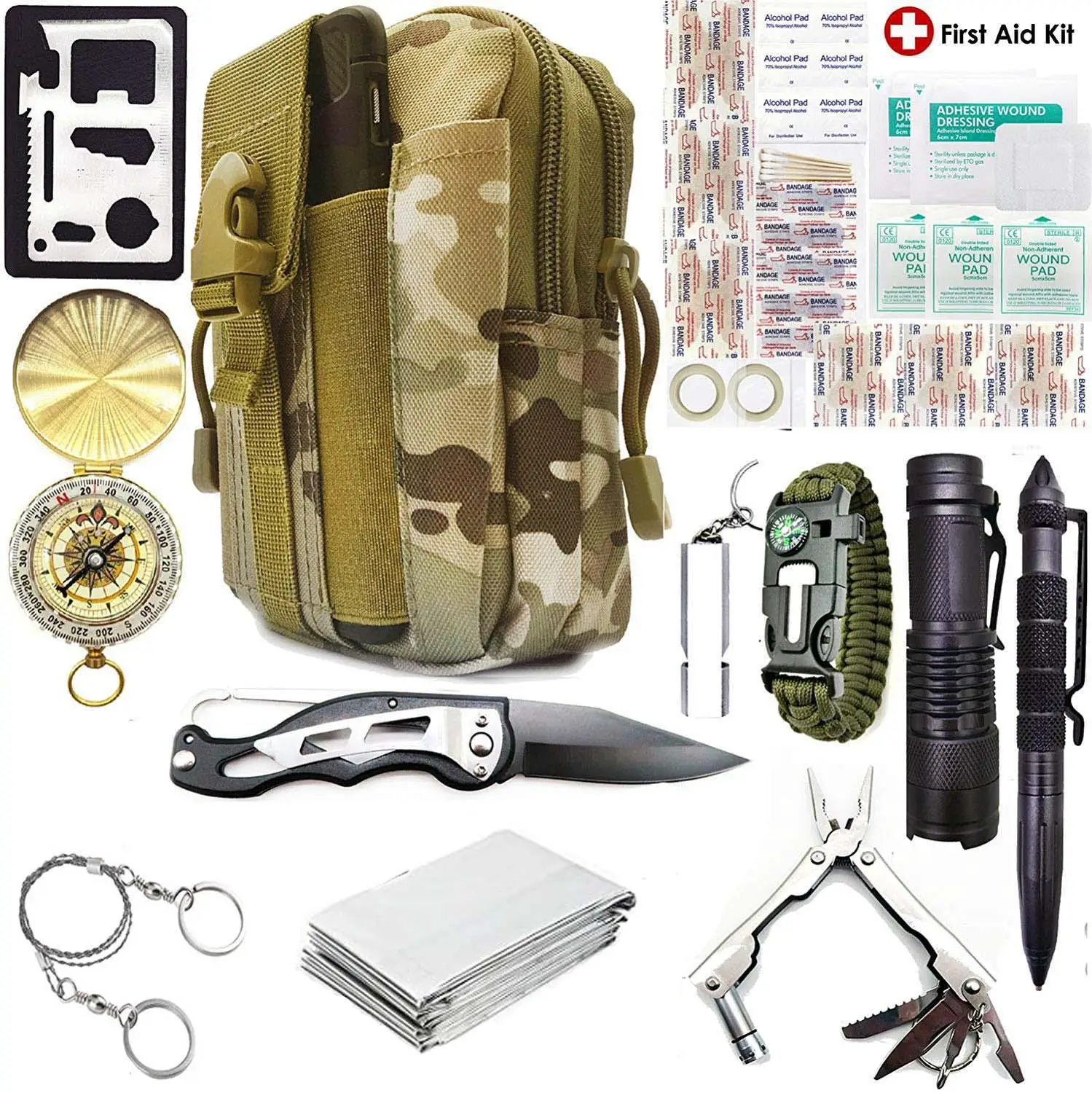 Survival Kit Set 40 in 1 Military Outdoor Tourism Multifunction First aid SOS EDC Emergency Camping Tool Survival Kit Knife
Survival Kit Set 40 in 1 Military Outdoor Tourism Multifunction First aid SOS EDC Emergency Camping Tool Survival Kit Knife