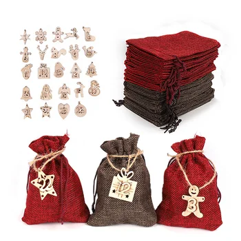 Christmas Calendar Gift Bag with Wooden Number Ornament 24 Days Advent Calendar Burlap Bag Candy Storage Pouches New Year 2021
Christmas Calendar Gift Bag with Wooden Number Ornament 24 Days Advent Calendar Burlap Bag Candy Storage Pouches New Year 2021