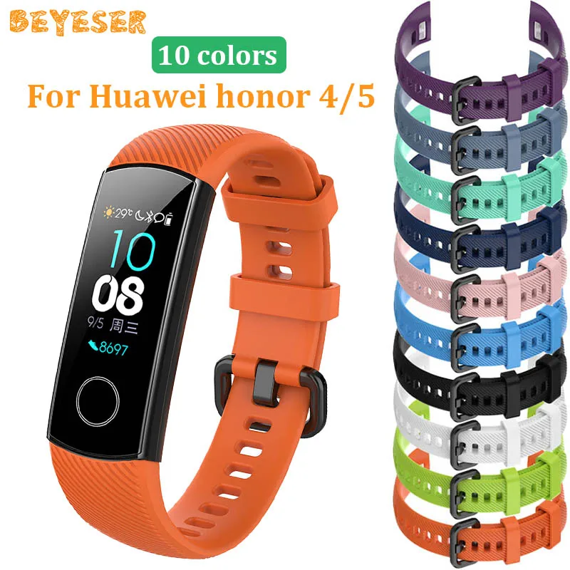 Ремешок силиконовый для Huawei Honor band 4 5 сменный мягкий браслет наручных часов |