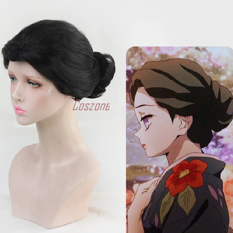 Kimetsu No Yaiba Demon Slayer Tamayo Bun черные термостойкие синтетические волосы для Хэллоуина
