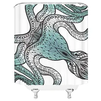 Ocean Animal Shower Curtain Sets Octopus Stick Figure Abstract Polyester Bathroom Decoration 70×70 Inch with Hook Hole 
Ocean Animal Shower Curtain Sets Octopus Stick Figure Abstract Polyester Bathroom Decoration 70×70 Inch with Hook Hole