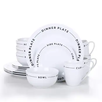 VEWEET MINO 16-Piece Porcelain Ceramic Dinnerware Plate Set with 4*Dinner Plate,Dessert Plate,Cereal Bowl and 380ML Mug Set
VEWEET MINO 16-Piece Porcelain Ceramic Dinnerware Plate Set with 4*Dinner Plate,Dessert Plate,Cereal Bowl and 380ML Mug Set