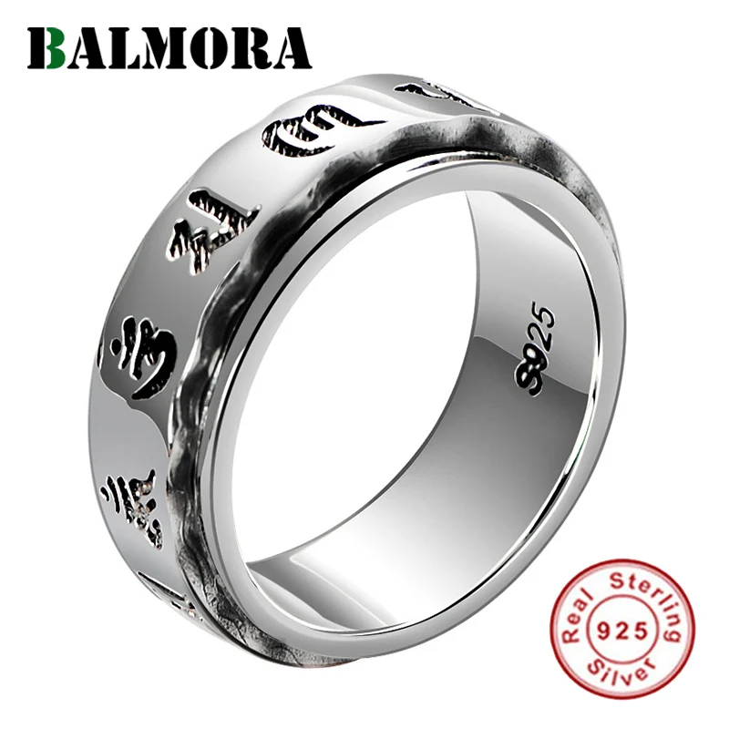 BALMORA Real 925 Sterling Silver Buddhism Rotating Finger Rings for Men Women Couple Gift Vintage Cool Fashion Jewelry
BALMORA Real 925 Sterling Silver Buddhism Rotating Finger Rings for Men Women Couple Gift Vintage Cool Fashion Jewelry