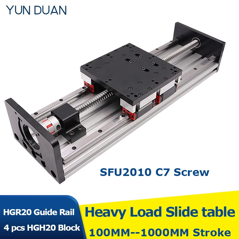 100MM-1000MM Stroke Heavy Load Slide table Platform Double Guide Rail HGR20 4PCS Slider 20MM Sliding Linear module Ballscrew CNC
100MM-1000MM Stroke Heavy Load Slide table Platform Double Guide Rail HGR20 4PCS Slider 20MM Sliding Linear module Ballscrew CNC