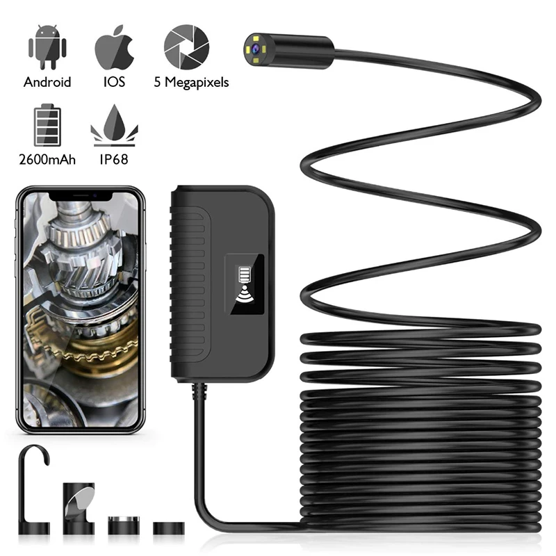 2.0MP Semi-Rigid WIFI Endoscope Camera Mini IP68 Waterproof Inspection Camera 8mm USB Endoscope IOS Endoscope For Iphone Tablet
2.0MP Semi-Rigid WIFI Endoscope Camera Mini IP68 Waterproof Inspection Camera 8mm USB Endoscope IOS Endoscope For Iphone Tablet