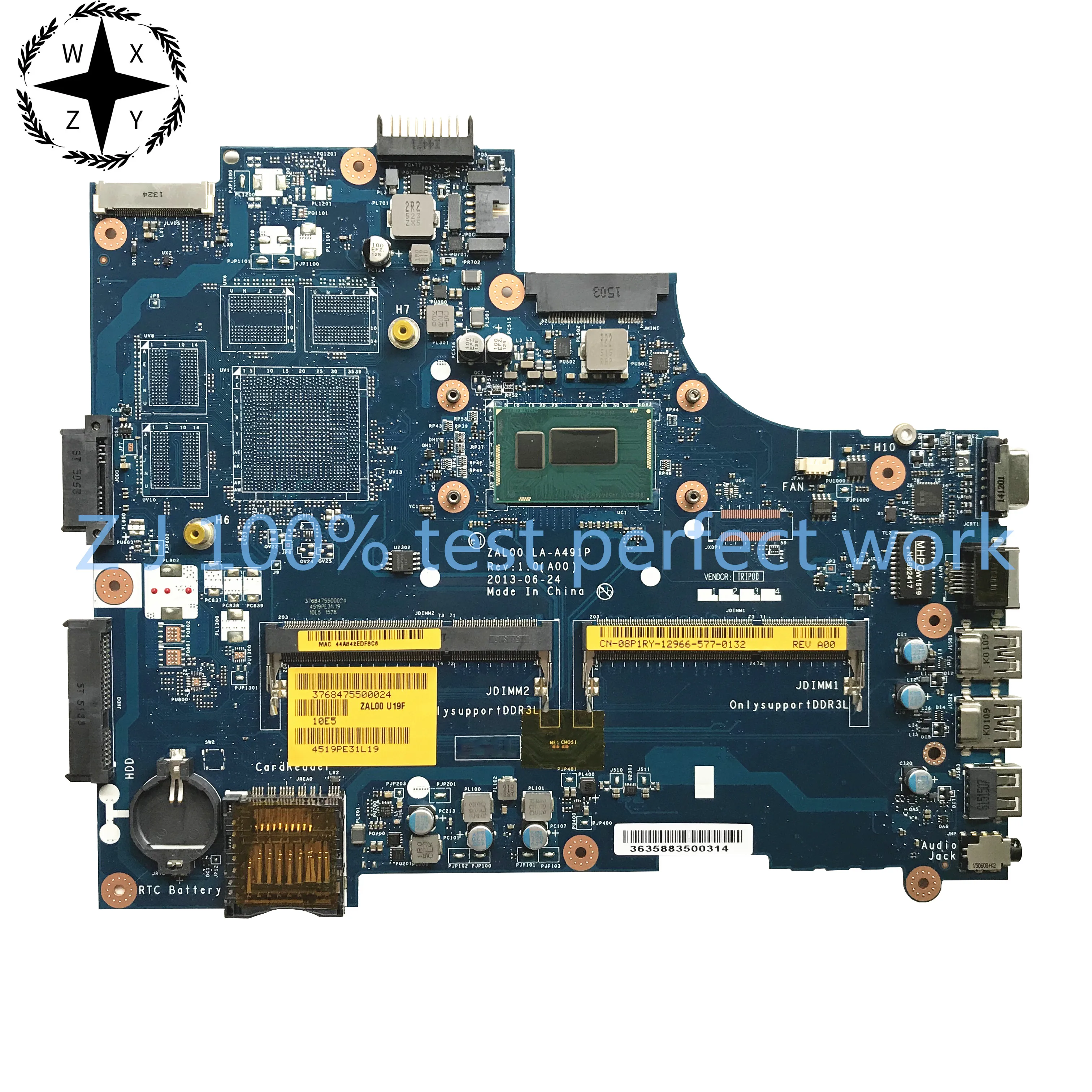 Для Dell Latitude 3540 материнская плата для ноутбука с SR1EN I3-4030U CPU CN-08P1RY 8P1RY ZAL00 LA-A491P 100%
