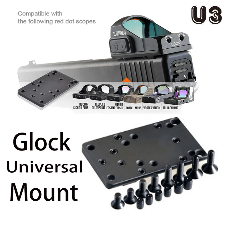 U3 Tactical Rear Sight Scope Mount Plate Base Red Dot Scope Mount Adapter Fits Universal Glock Handgun Pistol for Hunting Caza
U3 Tactical Rear Sight Scope Mount Plate Base Red Dot Scope Mount Adapter Fits Universal Glock Handgun Pistol for Hunting Caza
