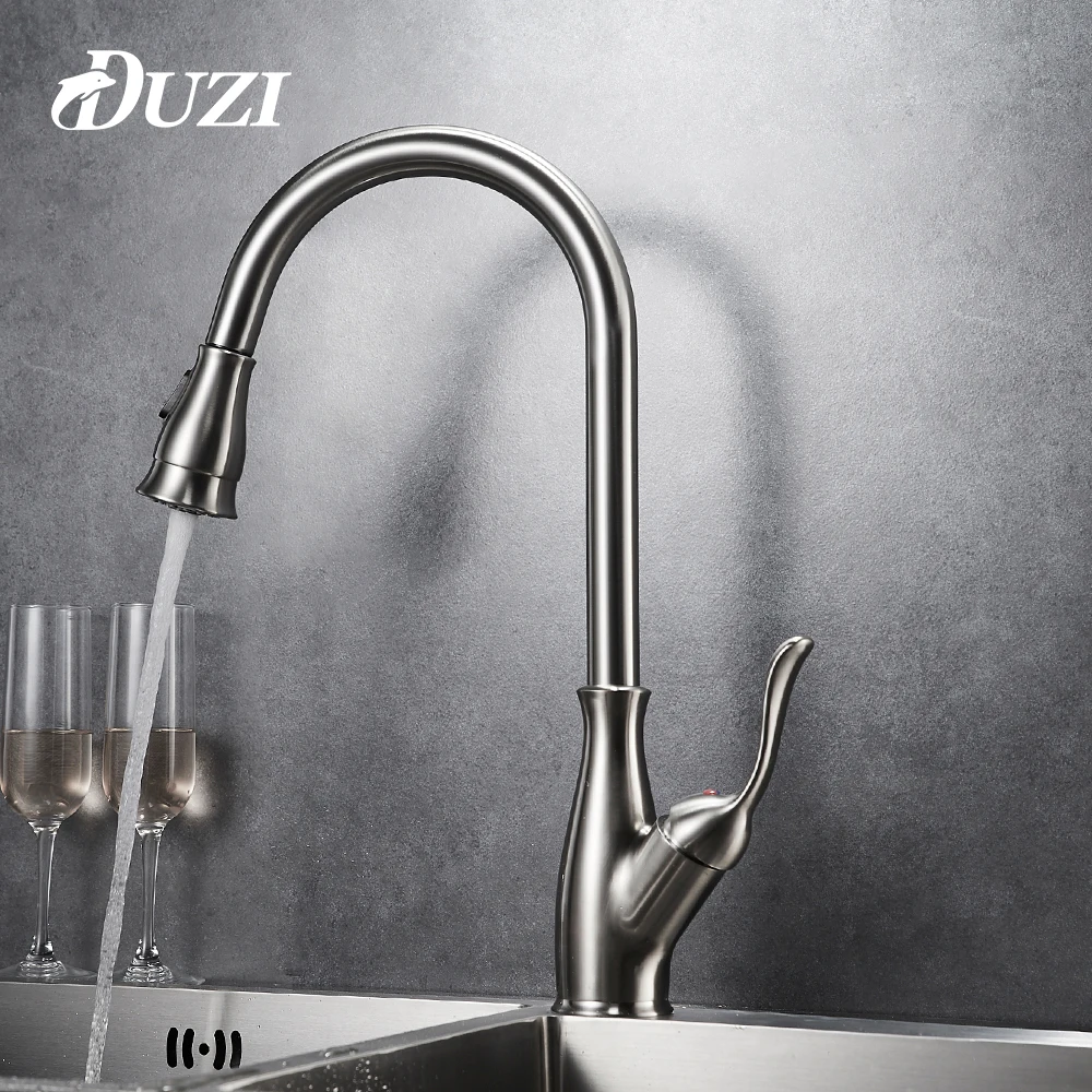 Pull Out Kitchen 360 Degree Swivel Faucet Brushed Nickel Single Handle Cold & Hot Water Rotation Spray Kitchen Mixer Water Tap
Pull Out Kitchen 360 Degree Swivel Faucet Brushed Nickel Single Handle Cold & Hot Water Rotation Spray Kitchen Mixer Water Tap