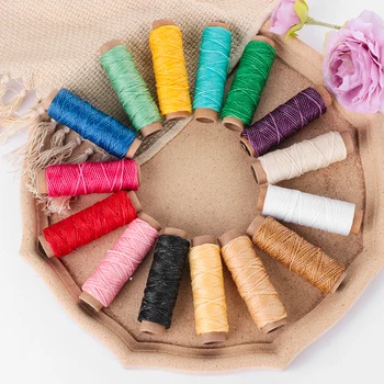 30m/roll 150D Waxed Thread Cotton Cord Sewing Line String Strap Hand Stitching Thread for Leather Handicraft Tool DIY Material 
30m/roll 150D Waxed Thread Cotton Cord Sewing Line String Strap Hand Stitching Thread for Leather Handicraft Tool DIY Material