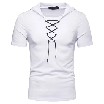 Summer new men's fashion trend short-sleeved t-shirt hooded European code loose tether solid color sports casual men's T-shirt
Summer new men's fashion trend short-sleeved t-shirt hooded European code loose tether solid color sports casual men's T-shirt