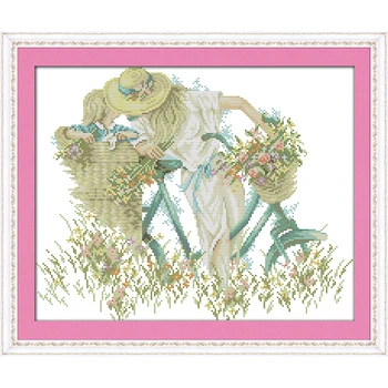 Mother and daughter with bike Chinese cross stitch kits Ecological cotton stamped printed DIY Christmas gift wedding decoration
Mother and daughter with bike Chinese cross stitch kits Ecological cotton stamped printed DIY Christmas gift wedding decoration