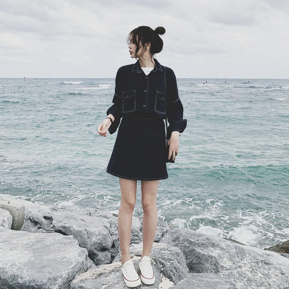 France Non-mainstream Open Wire Contrast Color Set 2019 Autumn New Style WOMEN'S Coat + High-waisted A- line Skirt Two-Piece Set
France Non-mainstream Open Wire Contrast Color Set 2019 Autumn New Style WOMEN'S Coat + High-waisted A- line Skirt Two-Piece Set