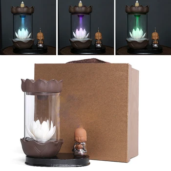 Windshield Little Monk Lotus LED Light Backflow Incense Burner Home Decor Home Fragrances Incense Burners
Windshield Little Monk Lotus LED Light Backflow Incense Burner Home Decor Home Fragrances Incense Burners