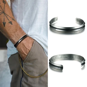 Men Cuff Bangle Stainless Steel Hair Tie Bracelet Simple Retro Wristband Unisex Jewelry 
Men Cuff Bangle Stainless Steel Hair Tie Bracelet Simple Retro Wristband Unisex Jewelry