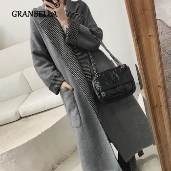 Vintage Houndstooth Wool Coat For Women Winter Long Double Wearing Cashmere Wool Blend Outwear Female Winter Overcoat With Belt
Vintage Houndstooth Wool Coat For Women Winter Long Double Wearing Cashmere Wool Blend Outwear Female Winter Overcoat With Belt