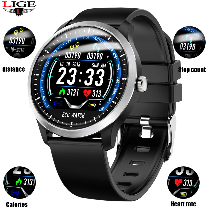 LIGE N58 ECG PPG smart watch with ECG EKG display, dynamic ECG heart rate monitor blood pressure smart Wristband pulse watch
LIGE N58 ECG PPG smart watch with ECG EKG display, dynamic ECG heart rate monitor blood pressure smart Wristband pulse watch