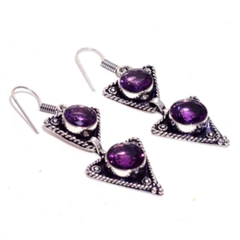 Amethyst Earring Silver Overlay over Copper, Hand made Women Jewelry Gift
Amethyst Earring Silver Overlay over Copper, Hand made Women Jewelry Gift