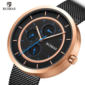 RUIMAS New Fashion Mens Watches Top Brand Luxury Big Dial Business Quartz Watch Mesh Milanese Bracelet Sport Wristwatch Men 569
RUIMAS New Fashion Mens Watches Top Brand Luxury Big Dial Business Quartz Watch Mesh Milanese Bracelet Sport Wristwatch Men 569