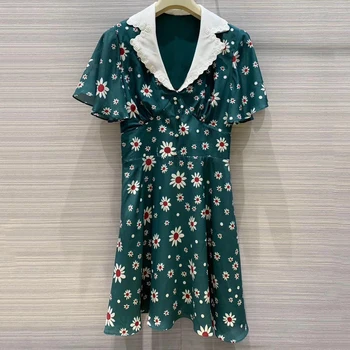 New Fashion Mini Dress Women Vintage Short Sleeve Dress Autumn Floral Print Dress Female
New Fashion Mini Dress Women Vintage Short Sleeve Dress Autumn Floral Print Dress Female
