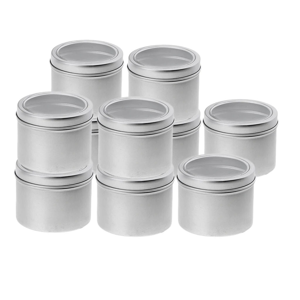 10pcs 100ml Make-up Aluminium Pot Jar Tin Lip Balm Container Salves Tea Jar 10pcs 100ml Make-up Aluminium Pot Jar Tin Lip Balm Container Salves Tea Jar