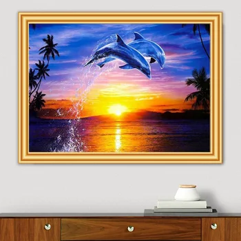 DIY 5D Diamond Painting Cross stitch Sunset Dolphins Mosaic Picture Rhinestones Full Square Round Diamond Embroidery Landscape 
DIY 5D Diamond Painting Cross stitch Sunset Dolphins Mosaic Picture Rhinestones Full Square Round Diamond Embroidery Landscape