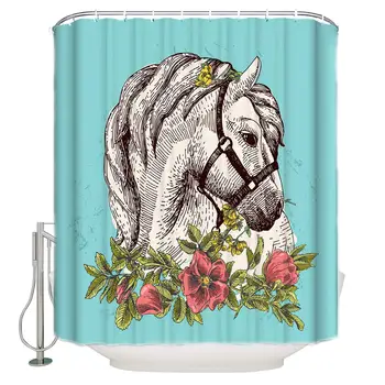 Shower Curtains for Bathroom Polyester Fabric Boho Animal Horse Poppy Wreath Equestrian Bath Curtain for Bathroom Accessories
Shower Curtains for Bathroom Polyester Fabric Boho Animal Horse Poppy Wreath Equestrian Bath Curtain for Bathroom Accessories
