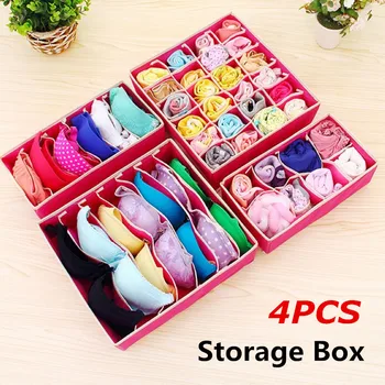 4PCS Storage Boxes Ties Socks Shorts Bra Underwear Divider Drawer Lidded Closet Home Multi-size Underwear Organizer
4PCS Storage Boxes Ties Socks Shorts Bra Underwear Divider Drawer Lidded Closet Home Multi-size Underwear Organizer