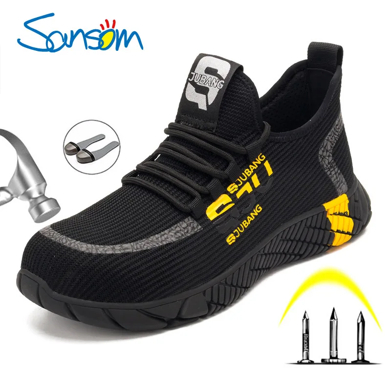 SANSOM Work Safety Shoes For Men Breathable Air Mesh Work Boots Steel Toe Cap Anti-Smashing Construction Safety Work Sneakers
SANSOM Work Safety Shoes For Men Breathable Air Mesh Work Boots Steel Toe Cap Anti-Smashing Construction Safety Work Sneakers