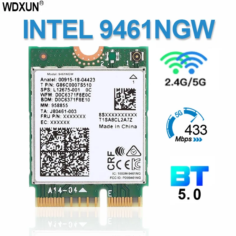 Двухдиапазонный беспроводной AC 9461 для Intel 9461NGW 802.11ac M2 Key E CNVI 2 4G/5G WiFi карта Bluetooth 5 0 с