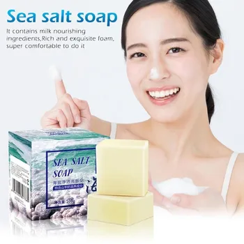 Sea Salt Soap whitening Moisturizing Soap Natural Milk Soap Remove Pimple Pores Acne Treatment Deep Cleansing Face Care 100g 
Sea Salt Soap whitening Moisturizing Soap Natural Milk Soap Remove Pimple Pores Acne Treatment Deep Cleansing Face Care 100g