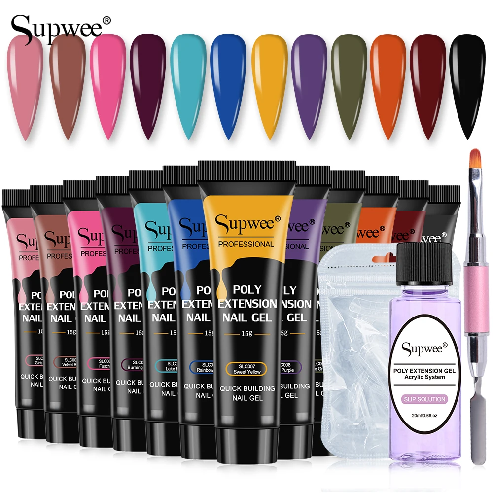 SUPWEE 15ml Soak Off Poly Nail Gel Set Solid Color Quick Building Nail Extension UV/LED Lamp Manicure Poly Nail Gel Nail Kit
SUPWEE 15ml Soak Off Poly Nail Gel Set Solid Color Quick Building Nail Extension UV/LED Lamp Manicure Poly Nail Gel Nail Kit