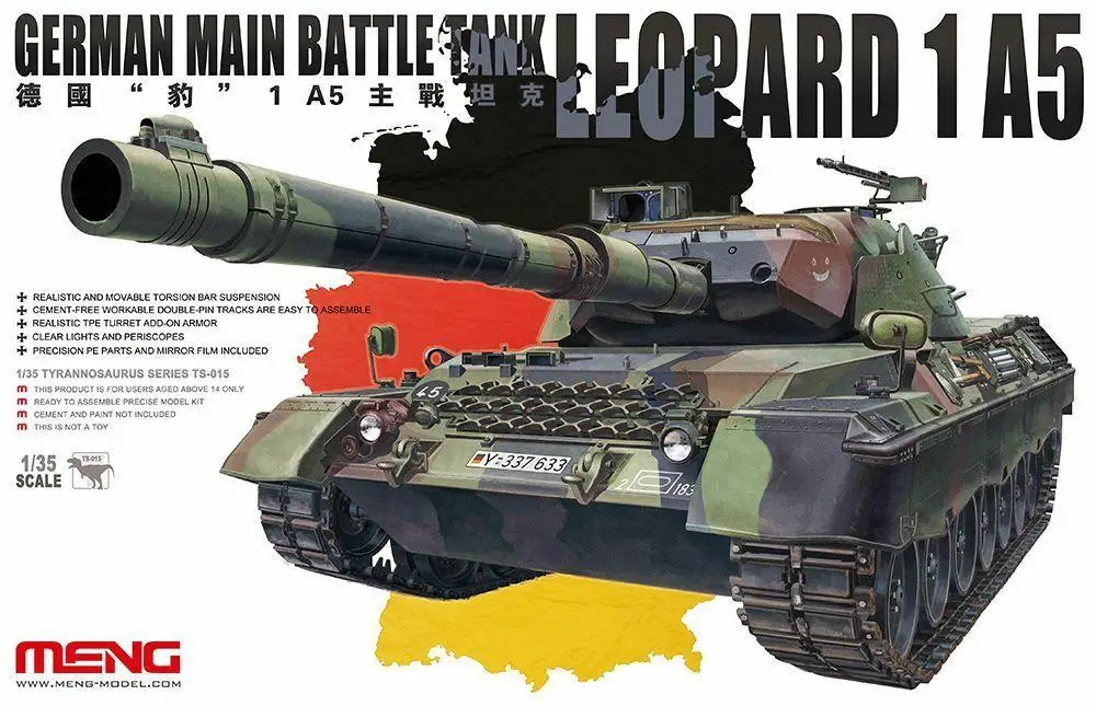 Meng TS-015 модель 1/35, немецкий MBT Leopard 1A5, новые модели, комплект модели Armour
Meng TS-015 модель 1/35, немецкий MBT Leopard 1A5, новые модели, комплект модели Armour