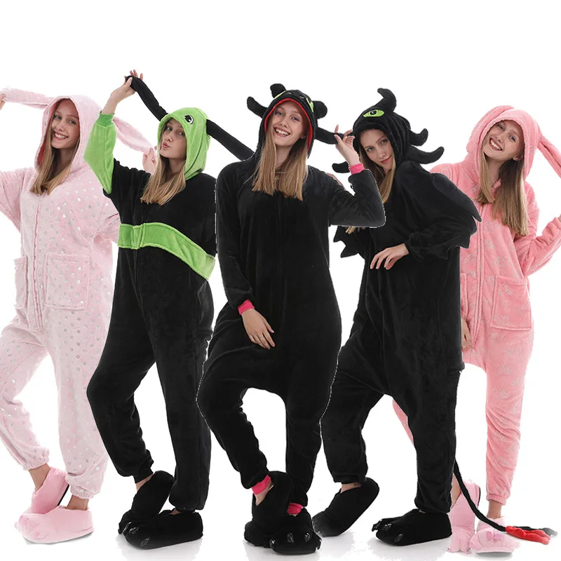 

Pajama women's new autumn cartoon animal one piece Pajama women coral flannel thickened winter Unicorn Pegasus kigurumi pajama