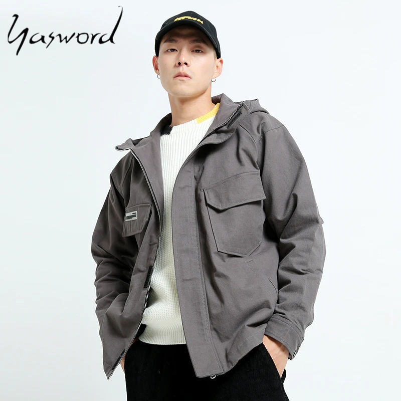 Yasword New autumn Jacket Men 2019 Solid color Casual Teens Loose Jackets Hooded Windbreaker Fashion High Quality Thick Coats
Yasword New autumn Jacket Men 2019 Solid color Casual Teens Loose Jackets Hooded Windbreaker Fashion High Quality Thick Coats