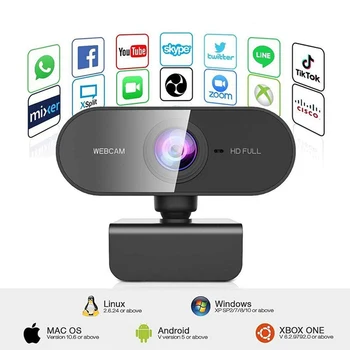 Webcam with Microphone HD 1080P Streaming Webcam for PC,MAC, Laptop,Plug and Play USB Camera for Youtube,Skype Video Call
Webcam with Microphone HD 1080P Streaming Webcam for PC,MAC, Laptop,Plug and Play USB Camera for Youtube,Skype Video Call