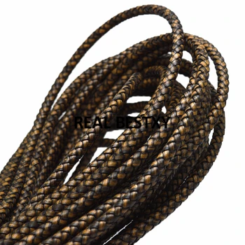 5m/lot approx: 6mm Round antique Genuine Braided Leather Jewelry Cord Cow leather Rope DIY Fashion Necklace Bracelet Findings 
5m/lot approx: 6mm Round antique Genuine Braided Leather Jewelry Cord Cow leather Rope DIY Fashion Necklace Bracelet Findings