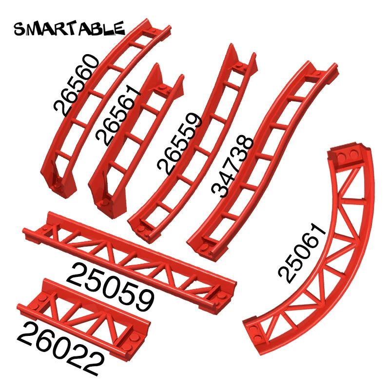 

Smartable Roller Coaster Rail Bow /Slope With Shaft /Edges Part Building Block Toy Compatible 25059/25061/26022/26559 4pcs/Lot