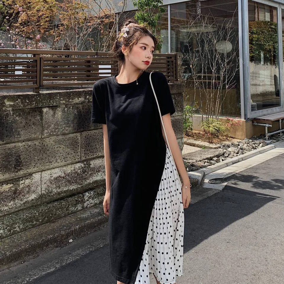 Photo Shoot IFASHION Elegant Black And White with Pattern Mid-length Loose-Fit Crew Neck Polka Dot Pleated Joint Mock Two-Piece
Photo Shoot IFASHION Elegant Black And White with Pattern Mid-length Loose-Fit Crew Neck Polka Dot Pleated Joint Mock Two-Piece