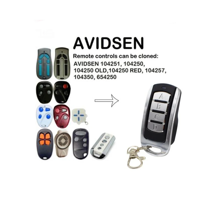 AVIDSEN 104251, 104250, 104257, 104350, 654250 Duplicator Remote Contro 433mhz Rolling code Remote Control
AVIDSEN 104251, 104250, 104257, 104350, 654250 Duplicator Remote Contro 433mhz Rolling code Remote Control