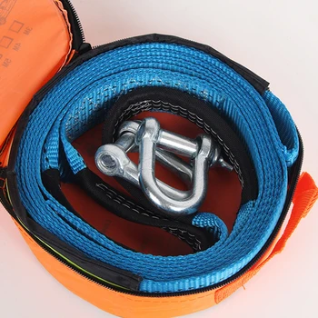 

5M 8Tons Tow Strap High Strength Blue Car Polyester Heavy Duty Off Road Rope Thicken Emergency Winch Sling With Hooks Recovery