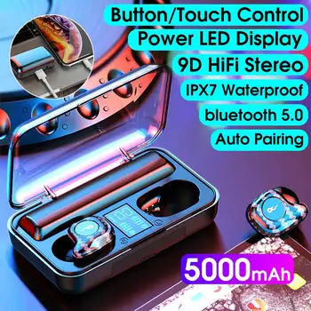 5000mAh TWS Wireless Earphone bluetooth 5.0 9D HiFi Earphones Earbuds LED Power Display Button/ Touch Control Headset
5000mAh TWS Wireless Earphone bluetooth 5.0 9D HiFi Earphones Earbuds LED Power Display Button/ Touch Control Headset
