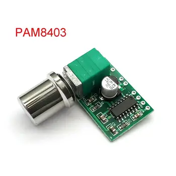 Mini PAM8403 DC 5V 2 Channel USB Digital Audio Amplifier Board Module 2 * 3W Volume Control With Potentionmeter
Mini PAM8403 DC 5V 2 Channel USB Digital Audio Amplifier Board Module 2 * 3W Volume Control With Potentionmeter