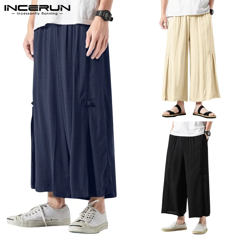Men Cotton Linen Cropped Cross Pants Summer Male Casual Wide-Legged Bloomer Waist Rope Straight Calf-Length Trousers 5XL INCERUN
Men Cotton Linen Cropped Cross Pants Summer Male Casual Wide-Legged Bloomer Waist Rope Straight Calf-Length Trousers 5XL INCERUN