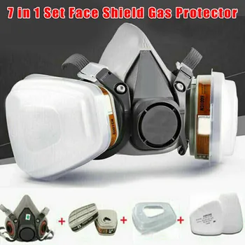 7 In 1 Half Face Shield Gas Protector Cover For 6200 Respirat-or Cartridge Painting Face Protective W/ Cotton Filter Container
7 In 1 Half Face Shield Gas Protector Cover For 6200 Respirat-or Cartridge Painting Face Protective W/ Cotton Filter Container