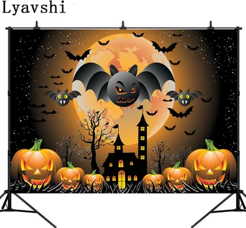 Lyavshi Halloveen elements horror pupkins haunted house bats tree on moon and night to photography background
Lyavshi Halloveen elements horror pupkins haunted house bats tree on moon and night to photography background